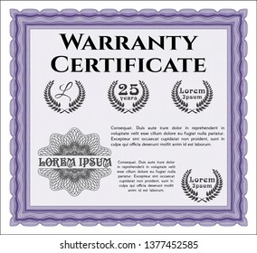 Violet Warranty. Money Pattern design. With quality background. Vector illustration. 