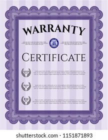 Violet Warranty. Nice design. Customizable, Easy to edit and change colors. With complex linear background. 