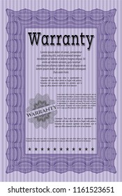 Violet Warranty. Nice design. Customizable, Easy to edit and change colors. Complex background. 