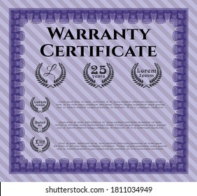 Violet Warranty. Perfect design.  Complex background.  Customizable, Easy to edit and change colors. 