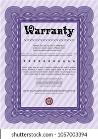 Violet Warranty. Printer friendly. Customizable, Easy to edit and change colors. Lovely design. 