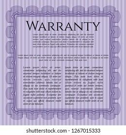 Violet Warranty. Printer friendly. Customizable, Easy to edit and change colors. Artistry design. 