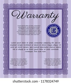 Violet Warranty. With quality background. Customizable, Easy to edit and change colors. Beauty design. 