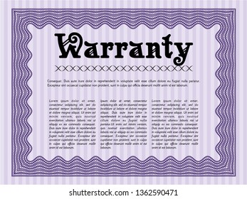 Violet Warranty. Sophisticated design. Customizable, Easy to edit and change colors. With quality background. 