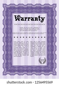 Violet Warranty template. With background. Customizable, Easy to edit and change colors. Elegant design. 