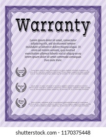 Violet Warranty template. Customizable, Easy to edit and change colors. Easy to print. Good design. 