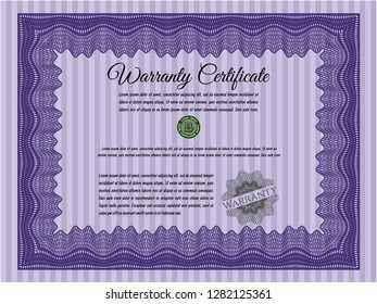 Violet Warranty template. Customizable, Easy to edit and change colors. Printer friendly. Modern design. 