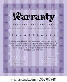 Violet Warranty template. Customizable, Easy to edit and change colors. Printer friendly. Nice design. 