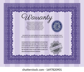 Plantilla de garantía violenta. Con patrón guilloche y fondo. Diseño elegante. Personalizable, Fácil de editar y cambiar de color. 