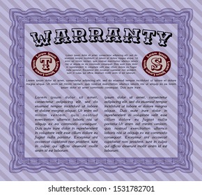 Violet Warranty. Vector illustration. Easy to print. Superior design. 