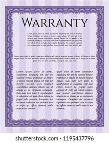 Violet Warranty. Vector illustration. Printer friendly. Nice design. 