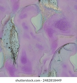 Violet Water Color Background. Lilac Vector Ink Marble. Marble Pink Alcohol Ink. Gold Ink Paint. Purple Marble Art Watercolor. Blue Gradient Background. Geode Blue Glitter. Modern Abstract Template