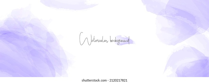 Fondo abstracto de acuarela violeta. Cartel mínimo vectorial de larga duración para portada de medios sociales, diseño de cabecera. Plantilla de belleza de moda