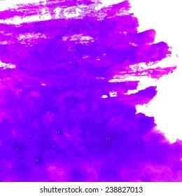 Violet watercolor or ink flowing for background design, vector illustration.