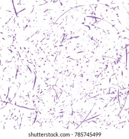 violet watercolor scribble pattern with short and long strokes and irregular spots in different shades o white background, vector illustration