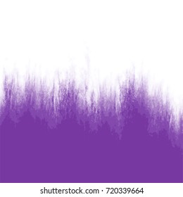 violet watercolor surface with fringed border on white background, vector illustration