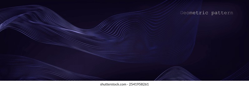 violet wave. Linear geometric Art deco bricks. 20s retro style. Luxury seamless pattern. Packaging or menu design.Vector. Abstract Segwit. sound wave
