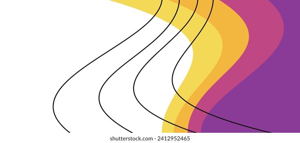 violet wave with lines blog border banner border design background