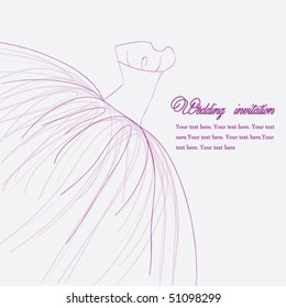 Violet wedding invitation or card