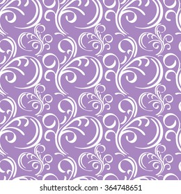 Violet and white floral seamless pattern - vector illustration