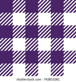 Violet and White Gingham Tablecloth Seamless Pattern 