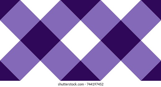 Violet and White Gingham Tablecloth Seamless Diagonal Pattern