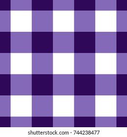 Violet and White Gingham Tablecloth Seamless Pattern 