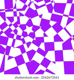 Violet and white optical art background. Stars pattern.