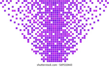 Violet and white pixel background.  Abstract digital vector Illustration. Modern technology design. Hi tech wallpaper.