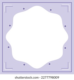 Violet and white wavy circle background color with stripe line shape. Frame for social media post and web internet ads.