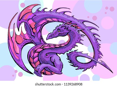 Violet Winged Dragon Stock Vector (royalty Free) 1139268908 