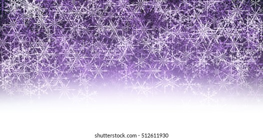 Violet winter background with pattern of snowflakes. Vector illustration.