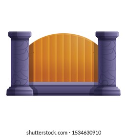 Violet wood fence icon. Cartoon of violet wood fence vector icon for web design isolated on white background