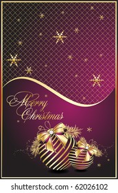 Violet xmas card templates, vector