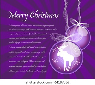 Violet X-mas Wish Card Vector