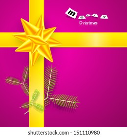 Violet and Yellow Abstract Vector Christmas Background 