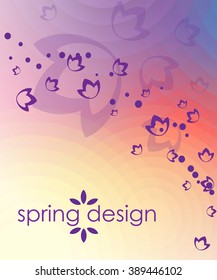  violet and yellow background of circle with leaves