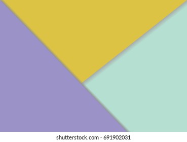Violet yellow and green abstract triangle paper cut background 