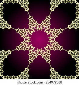 Violet and yellow seamless arabic paisley background