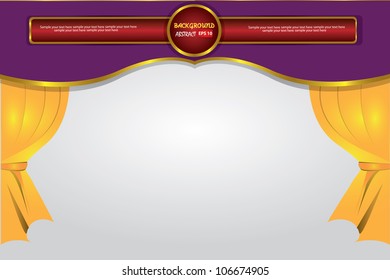 Violet and yellow theater curtain classic background,Vector