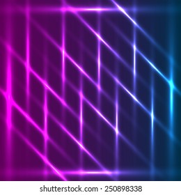 Violet-blue abstract glowing diagonal lines background