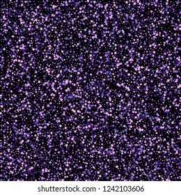 Violetglitter background vector illustration. yellow and brown dust falling down, flying circle Golden confetti elements. Sparkle dots, round tinsel elements celebration backdrop graphic design.