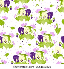Violets in the garden on a isolated background. Vector illustration