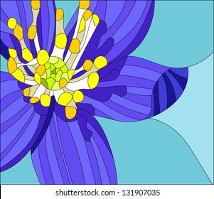 violets  / stained glass window