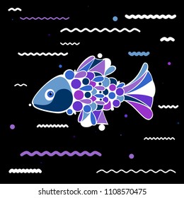 Violet-white fish under water.