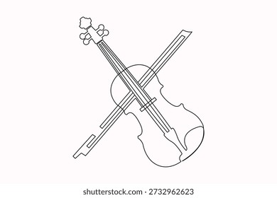 Violine abstrakt durchgehende Linie Zeichnung minimalistischen Stil