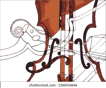 Violin. Abstract music background - Vector