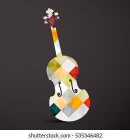 Violin. Abstract Vector Musical Instrument. Music Symbol.