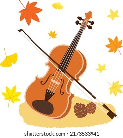 The violin with autumn of the art.