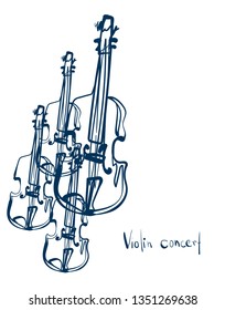 violin backgroung poster sketch line vector design